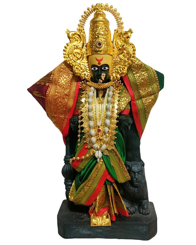 A beautifully decorated Mahalaxmi Ambabai idol